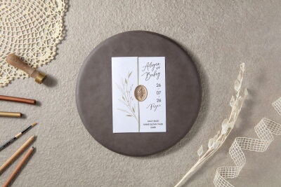 Yandan Katlamalı Zarif Davetiye - GD7102 - Gelin Damat