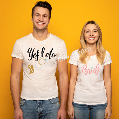 Yes I Do & Bride Çift Tişört Seti - Gelin Damat