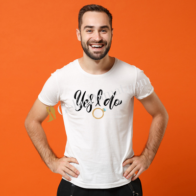 Yes I Do Yazılı Erkek Tişört - Gelin Damat