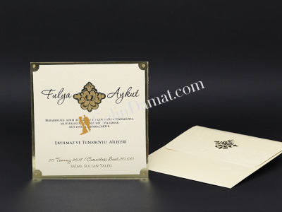 Zarif Desenli Şık Davetiye - GD2026 - Gelin Damat