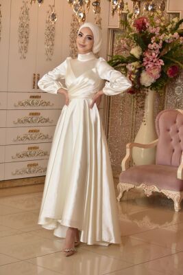 Beyaz Tesettür Abiye Zemheri - Gelin Damat